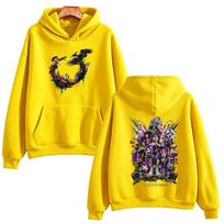 Bado žaidynės Saulė rinkimuose Hoody Vyrams Moterims Dvipusio Spaudinio Gobtuvėlis Gyvatės Paukščio Vainiko Grafinis Megztinis S geltona