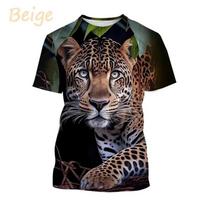 Nauji Gepardo Rašto 3D Laukinių Gyvūnų Leopardų Spaudos Marškinėliai Vyrams Moterims Vasariniai Trumpomis Rankovėmis O-Kaklo Marškinėliai Unisex Gatvės Aprangos Viršus XXS gray