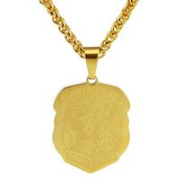 St. Michael the Archangel Holy Shield Necklace Men's and Women's Fashion Trend Accessories 60CM beige