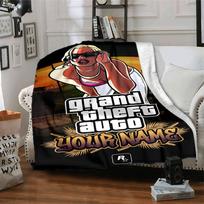 Gta Customize Your Name Blanket Cozy Customizable Blanket Comfortable Suitable for Chair Office Seaside Bed Ideal for All Seasons 100cmx150cm