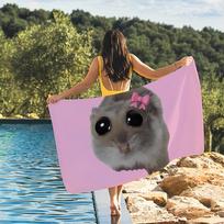 Sad Hamster Meme Cute Towel Quick Drying Beach Towels Are Suitable For Swimming Pools Camping Yoga And The Gym 70x140CM