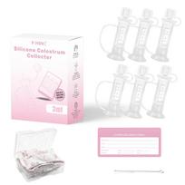 Colostrum Collector kit, 3ml/6pcs Breast Milk Collection Baby Feeding, Reusable, Heat & Freezer Resistant, BPA-Free