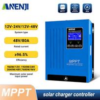 ANENJI 80A/100A MPPT Solar Charging Controller Solar Panel Regulator 12V 24V 36V48V Auto Solar Battery For Home Electrical Appliances