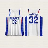Basketball Jerseys France 34 WEMBANYAMA Jersey Sewing  Cheap High Quality Outdoor Sportswear Light Blue FamilyMatching S