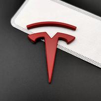 Aukščiausios kokybės metalinis 3D Tesla automobilio logotipo lipdukas, emblema, decal, automobilio kėbulo, sparno, bagažinės dekoracija, visų Tesla modelių raudona