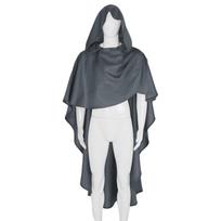 2023 Medieval New Knight Cloak Halloween Stage Performance Monk Cape Role Play Costume Black XL