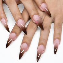 24pcs Blood Red Fake Nails Gradient Long Pointed False Nail Patch Full Cover Wearable Fake Nail Tips Halloween Manicure Sets