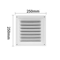 Stainless Steel Metal Vent Cover Square Built-in Insect Screen Louver Air Vents Grille White Black Grille Cover White 250x250m