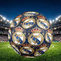 Real Madrid Football Print Size 5 Soccer Ball, PU Wear Resistant Football for Match Training and Daily Practice, Birthday Gift for Soccer Fans Size 5 gray
