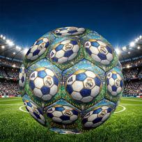 Real Madrid Football Print Size 5 Soccer Ball, PU Wear Resistant Football for Match Training and Daily Practice, Birthday Gift for Soccer Fans Size 5