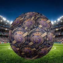 Real Madrid Football Print Size 5 Soccer Ball, PU Wear Resistant Football for Match Training and Daily Practice, Birthday Gift for Soccer Fans Size 5