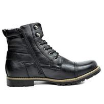 Vyriški senoviniai dviratininko batai laisvalaikio darbo motociklo batai su užtrauktuku Kovos su kulkšnies auliniai vyriški neslystantys suvarstomi „Chukka Boots“ batai 38 juoda