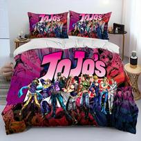 Anime jojo's Bizarre Adventure Comfortable Duvet Quilt Cover Pillowcase Bedding Set Children Bedroom Decoration Home Textile 70x133cm black