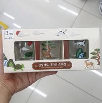 Traditional Beauty Glass Soju Cup 55 ml 3 Pcs Set gray