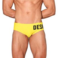 Desmiit Men's Low-Waist Quick-Dry Thong Swimsuit S3517 (2025) XL geltona