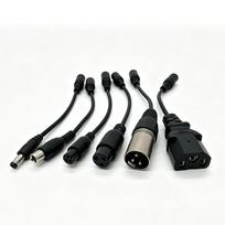 DC 5.5X2.1 į 8016 5525 M12 M16 3 kontaktų XLR RCA IEC 3P adapterio kabelio jungtis paspirtuko elektrinio dviračio įkroviklio priedų kištukas