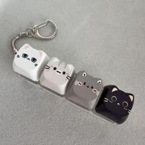 Cute Cat Cat Fidget Clicker Keychain Finger Keyboard Pendant  Gifts for Kitten Fans 7