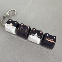 Cute Cat Cat Fidget Clicker Keychain Finger Keyboard Pendant  Gifts for Kitten Fans 2
