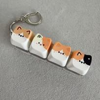 Cute Cat Cat Fidget Clicker Keychain Finger Keyboard Pendant  Gifts for Kitten Fans 17