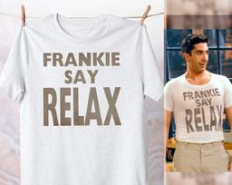 Frankie Say Relax T-Shirt, Funny 80s Meme Tee S gray