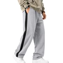 Men's -Lined Sweatpants with, Straight Leg Paneled Athletic Pants for Fall and Winter Casual Wear S šviesiai pilka spalva