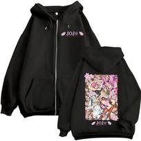 Anime JoJo Bizarre Adventure Giorno Giovanna Bruno Buccellati Zipper Hoodie Men Women Clothing Fashion Hip Hop Zip Up Sweatshirt M juoda