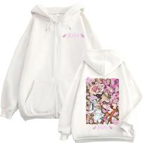 Anime JoJo Bizarre Adventure Giorno Giovanna Bruno Buccellati Zipper Hoodie Men Women Clothing Fashion Hip Hop Zip Up Sweatshirt L balta