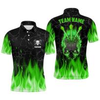 3D Printed Dart Geometry Polo Shirt for Men Tees Summer Street Loose Short Sleeve Tops Gift for Darts Lovers Men Lapel T-Shirts XL black