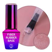 Rubber base with fibers for manicure and pedicure 2in1 Fiber Rubber Base MollyLac Smoky Pink HEMA/Di-HEMA Free 10g