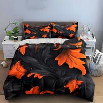 Floral Decorative Art Set  Bedding Set with 1 Duvet Cover 2 Pillowcases Single Double King Queen, Gift EU Double 200X200cm&set