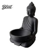 Ceramic Style Incense Burner 3D Printed Buddha Holder for Stick Incense Zen Handheld Bowl with Ash Catcher Bowl Meditation Decor Entryway gray