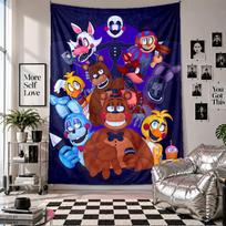 Wall TapestryFive Nights at Freddys Art Hanging Cloth Decorative Background Cover for Room Decoration 130cmx150cm