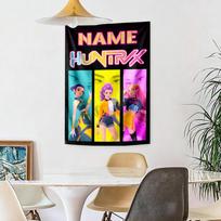 Kpop Demon Hunters Custom Your Name Wall Decor Tapestry Art For Pet Memorial Birthdaywedding Party Backdrop Family Gift 100cmx150cm blue