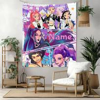 Kpop Demon Hunters Custom Your Name Wall Decor Tapestry Art For Pet Memorial Birthdaywedding Party Backdrop Family Gift 130cmx150cm