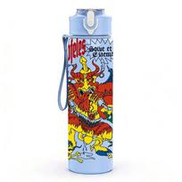 1PC Colorful Dragon 750ml sports water bottle leakproof straw lid outdoor office home