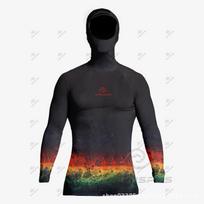 Mens Long Sleeve Hooded Rash Guard UV Protection Surfing Shirt Diving Swimming Water Sports XL