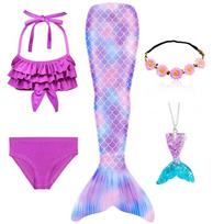 Merginos Undinėlės Uodega Baseinui Undinėlės Uodegos Maudymosi Kostiumas Bikini Maudymosi Kostiumas Helovino Kostiumas Cosplay Galima Pridėti Monofiną 130 (7-8T) pink