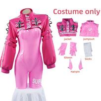 Moterų Nikki Alice Cosplay Kostiumas Bodis su Ausimis Pirštinės Perukas Cosplay Latekso Katės Kostiumas Kombinezonas Striukė Kostiumas L pink