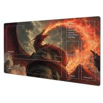Playmat MTG Playmat Volcano Fire Dragon Mouse Mat Anti-Slip Durable Stitched Edge 35X60CM Fantasy Desk Mat Tapete Magic MTG 350X600X2MM