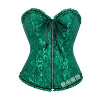 Zipper Waist Trainer Corset Tummy Control Body Shaper Bridal Wedding Waist Cincher 5XL žalia