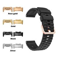 Compatible with Fitbit Charge 6 5 Women Girl Rose Gold Buckle Wristband for Chagre 5 6 Metal Connector Replacement Watch Strap Charge 6&Black Connector black