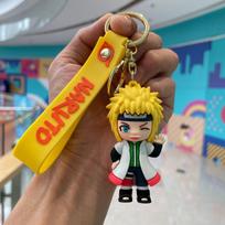 Anime Naruto Pvc Action Figures Keychain Set - Kakashi Uchiha Itachi Sasuke Madara Collectible Model Toys Gift yellow
