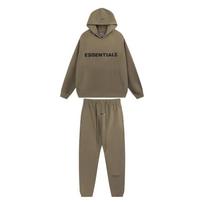 ReflectiveLetter Unisex Oversize Hoodie Fleece Sweatshirt Couple Loose Fit Pullover XL chaki