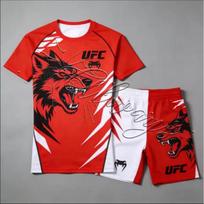 2026 UFC MMA Breathable Short Sleeve Set 3D Digital Print Birdseye Fabric Martial Arts Training Suit XXS