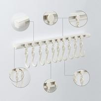 Wardrobe Side Belt Hanger, NoDrill Sliding Tie and Scarf Rack with Hooks 30cm Length, 10 2 30cm Length, 10 Hooks