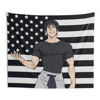 G-Gojo T-Toji J-Jujutsu K-Kaisen Anime Tapestry, American Flag Wall Hanging for Bedroom Dorm Living Room Home Decoration Gift 150X200CM
