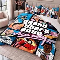 GTA 3Pcs Bedding Set Duvet Cover With Two Pillowcases For Bedroom Home Decoration 135cmx200cm