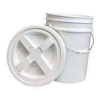 20L Bucket Pail Barrel Portable Multifunction Food Storage Container with Lid for Household gray