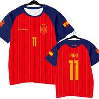 2026 Spain Team Player Style Yamal Football Jersey,#2 #3 #11 #15 #17 #22 #24 Quick‑Dry Short Sleeve T‑Shirt Kids Family Fan Kid 160
