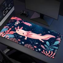 Axolotl Ocean Xl Gaming Mouse Pad Nonslip Rubber Base Stitched Edge Waterproof Desk Mat For Pc Laptop Gamer Office Computer Accessories C92729 30cmx60cm pink
